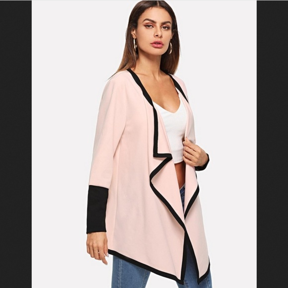 NEW pink and black waterfall blazer coat - Picture 6 of 6